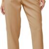 61djlw-3WRL._AC_SL1500 Women's High Waisted Business Trousers Straight Leg Pleated Office Slacks Pants