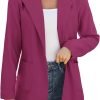 61e8d22YX9L._AC_SL1500_f401feed-f8bb-4d8a-91bf-27794849750f Women Open Front Blazers Long Sleeve Casual OL Office Slim Buttonless Suit Jacket with Pockets