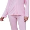 61eNvui9KBL._AC_SL1500 Button Up Pajamas for Women Long Sleeve Sleepwear Soft Loungewear Ladies Pjs Set XS-XXL