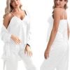 61ePTK-lUcL._AC_SL1500 Womens Silk Satin Pajama Sets,Zebra Strips Comfy Robe and Pants Women Pajamas,Silky Camisole Woman Pjs Set 3 Pieces