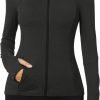 61essxLhFCL._AC_SL1500 Workout Jackets for Women Full Zip Athletic Running Track Jacket with Pockets Slim Fit Yoga Jacket with Thumb Holes