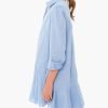 61hhr_ibRPL._AC_SL1500 Women's Tunic Mini Shirt Dress Cotton Long Sleeve Ruffle Hem Dress Button Up Shift Chambray Dresses