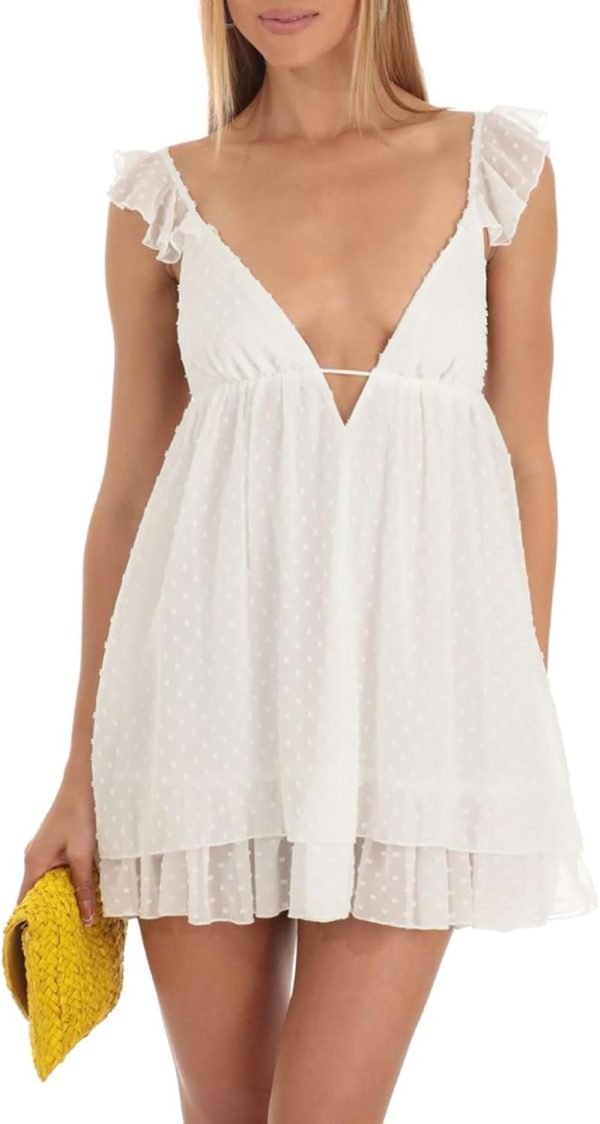 Women Graduation Dress Spaghetti Straps Sleeveless Short Dresses Y2k Low Cut Bodycon Going Out A-Line Mini Dress