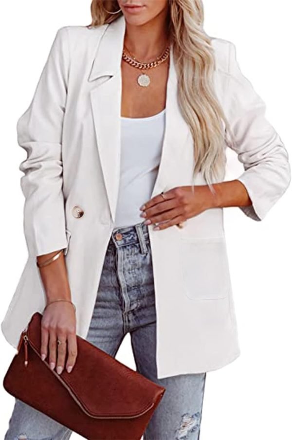 Womens Casual Blazers Oversized Open Front Cardigan Long Sleeve Work Office Blazer Jackets S-XXL