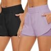 61lh6O_Q5SL._AC_SL1500 2 Pack Athletic Shorts for Women, Quick Dry Running Shorts with Pockets High Waisted Workout Gym Sports Shorts