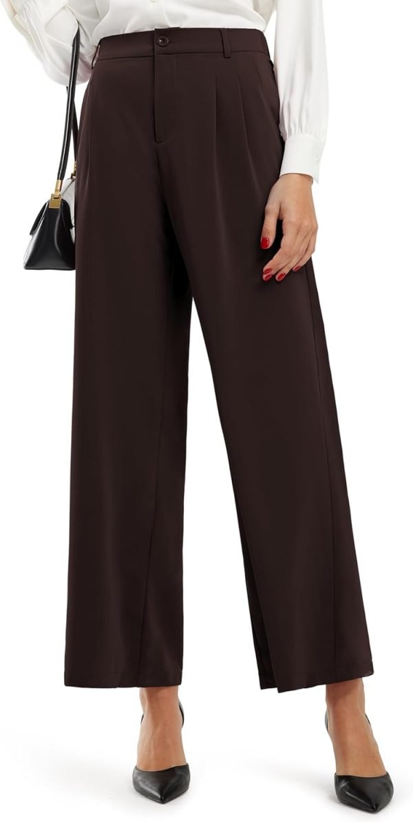 61mDu4911-L._AC_SL1500 Libin Women's Wide Leg Pants High Waisted Work Dress Pants Loose Fit Back Elastic Waist Business Casual Trousers Office