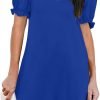 61obwhzMlbL._AC_SL1500 Women's Casual Dresses Puff Short Sleeve V-Neck Cocktail Dress with Pockets