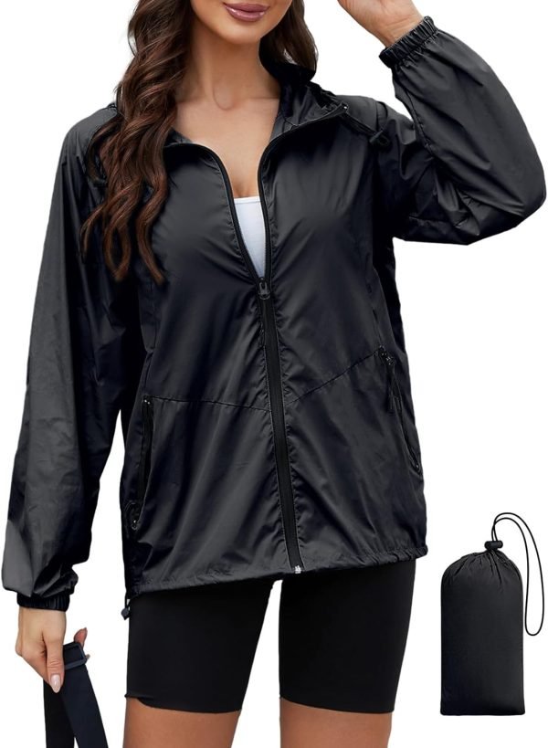 61rZkKWK_8L._AC_SL1500 Rain Jacket Women Waterproof Lightweight Jacket With Hood Packable Raincoat with Pockets S-XXL