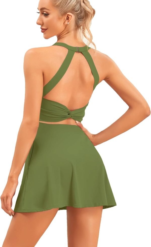 61tLN2cq1BL._AC_SL1500 Womens Tennis Dress with Built in Shorts and Bra Workout Dress Golf Athletic Dress for Women