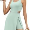 Womens Tennis Dress with Built in Shorts and Bra Athletic Workout Exercise Golf Dress Backless Cut-Out Active Dress