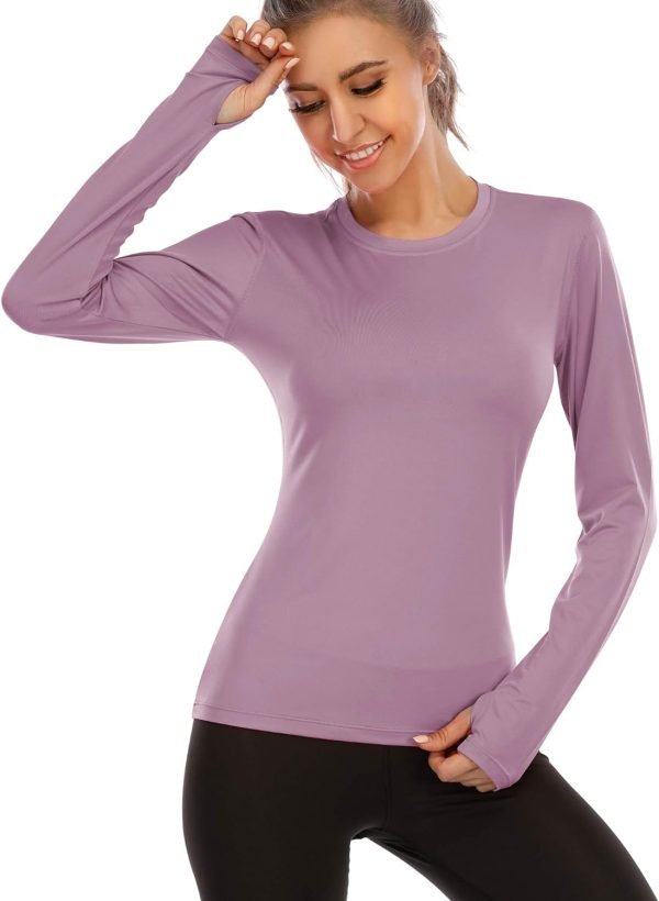 71-Eg49s8JL._AC_SL1500 Women's Long Sleeve UPF 50+ UV Sun Protection Shirts Rash Guard Swim T-Shirt/Hoodie Quick Dry for Outdoor Hiking