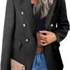71-dAMAnPwL._AC_SL1200 Womens Casual Blazer 2024 Spring Open Front Business Work Tweed Plaid Jacket Suit Pocket (S-XXL)