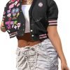 Button Down Shirts for Women Short Sleeve Cropped Varsity Jacket for Women Summer Tops for Women 2024 S-XXL