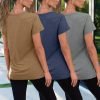 Womens 3 Pack T Shirts Basic Short Sleeve Tees Crewneck Fashion Tops Loose Fit Lightweight Casual Summer Clothes 2024