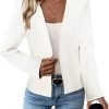711OYuQpOeL._AC_SL1500 2024 Summer Cropped Collarless Blazer Lightweight Fully Lined Open Front Elegant Petite Work Office Jackets