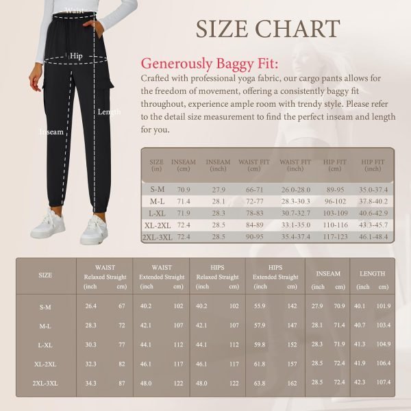 713cRZt3DZL._AC_SL1500 Womens Athletic Pants Knit Cargo Pants Stretchy Hiking Pants Elastic Waist Sweatpants Baggy Soft Joggers