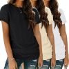 Womens 3 Pack T Shirts Basic Short Sleeve Tees Crewneck Fashion Tops Loose Fit Lightweight Casual Summer Clothes 2024