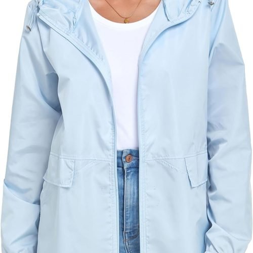7147qy1tA_L._AC_SL1500 Women's Lightweight Raincoat Waterproof Packable Outdoor Windproof Hooded Active Rain Jacket S-XXL