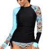 7151GZrHP3L._AC_SL1500 Women's Long Sleeves Rash Guard Athletic Swim Aztec Tankini Sets Swimsuit