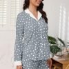716eM0XYaNL._AC_SL1500 Button Down Pajamas Sets Women Two-Piece Satin Silk Pjs Sets Loungewear Long Sleeve Sleepwear Shorts Nightwear Sets