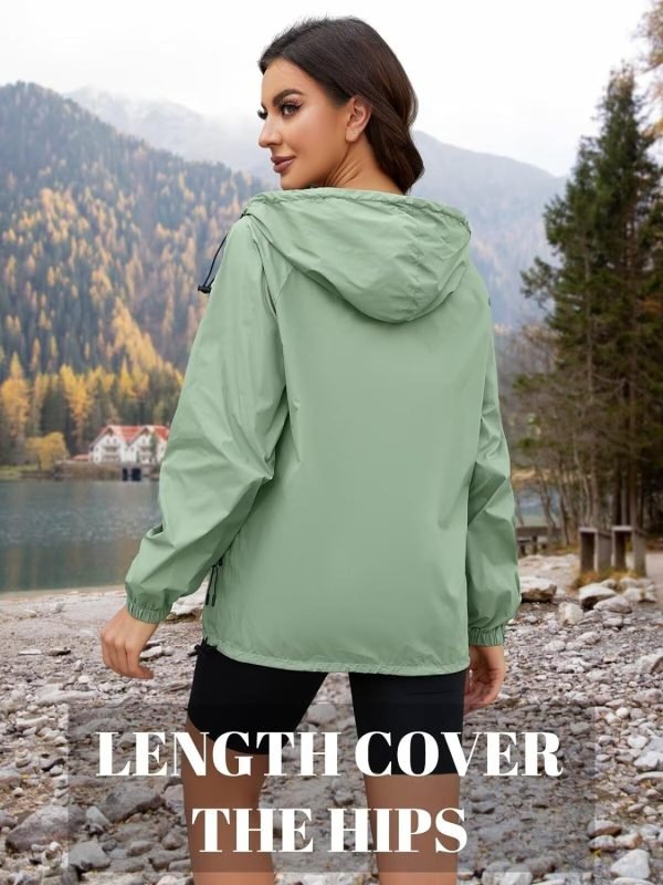 7183PwLhtTL._AC_SL1500 Rain Jacket Women Waterproof Lightweight Jacket With Hood Packable Raincoat with Pockets S-XXL