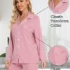 71A5e4K5yiL._AC_SL1500 Pajamas Set Long Sleeve Womens Button Down Sleepwear Two Piece Nightwear Soft Pj Lounge Sets S-XXL