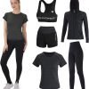 71Agt_XpatL._AC_SL1500 Workout Sets for Women 5 PCS Yoga Outfits Activewear Tracksuit Sets