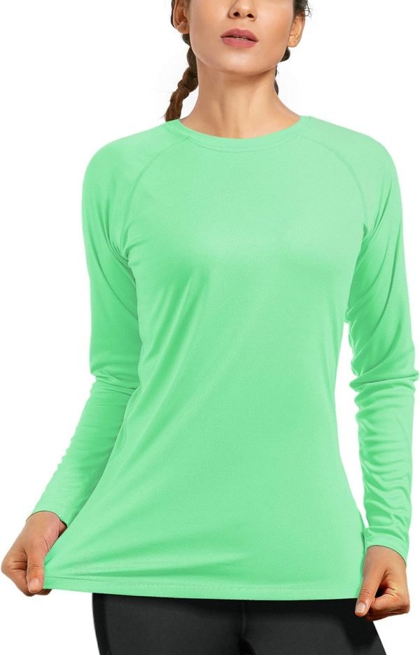71BPjZVWFwL._AC_SL1500 Women's Long Sleeve UPF 50+ UV Sun Protection Shirts Rash Guard Swim T-Shirt/Hoodie Quick Dry for Outdoor Hiking