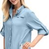 Women's Quick Dry Sun UV Protection Convertible Long Sleeve Shirts for Hiking Camping Fishing Sailing
