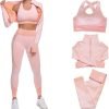 71Er2MxBXSL._AC_SL1500 Women's 3 PC Seamless Gym Clothing Workout Outfit with Jacket Bra & Leggings Set