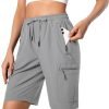 71FXlPpwgaL._AC_SL1500 Women's Lightweight Hiking Cargo Shorts Quick Dry Athletic Shorts for Camping Travel Golf with Zipper Pockets Water Resistant