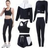 71HBZ7lAEYL._AC_SL1500 Workout Sets for Women 5 PCS Yoga Outfits Activewear Tracksuit Sets