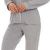 71HJZct2w4L._AC_SL1500 Button Up Pajamas for Women Long Sleeve Sleepwear Soft Loungewear Ladies Pjs Set XS-XXL