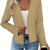 71IHSmyDGYL._AC_SL1500 2024 Summer Cropped Collarless Blazer Lightweight Fully Lined Open Front Elegant Petite Work Office Jackets