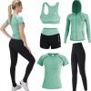 71IUq805zqL._AC_SL1500 Workout Sets for Women 5 PCS Yoga Outfits Activewear Tracksuit Sets