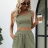 71JNMo8DUHL._AC_SL1500 Trendy Queen Two Piece Summer Outfits Women Shorts Sets 2 Piece Sleeveless Matching Lounge Crop Top and High Waisted Shorts