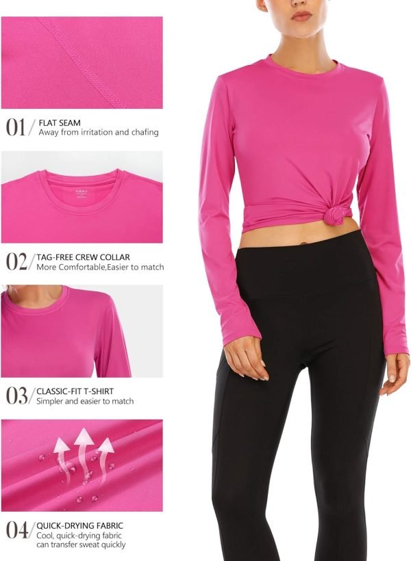 71MWInu2JqL._AC_SL1500 Women's Long Sleeve UPF 50+ UV Sun Protection Shirts Rash Guard Swim T-Shirt/Hoodie Quick Dry for Outdoor Hiking