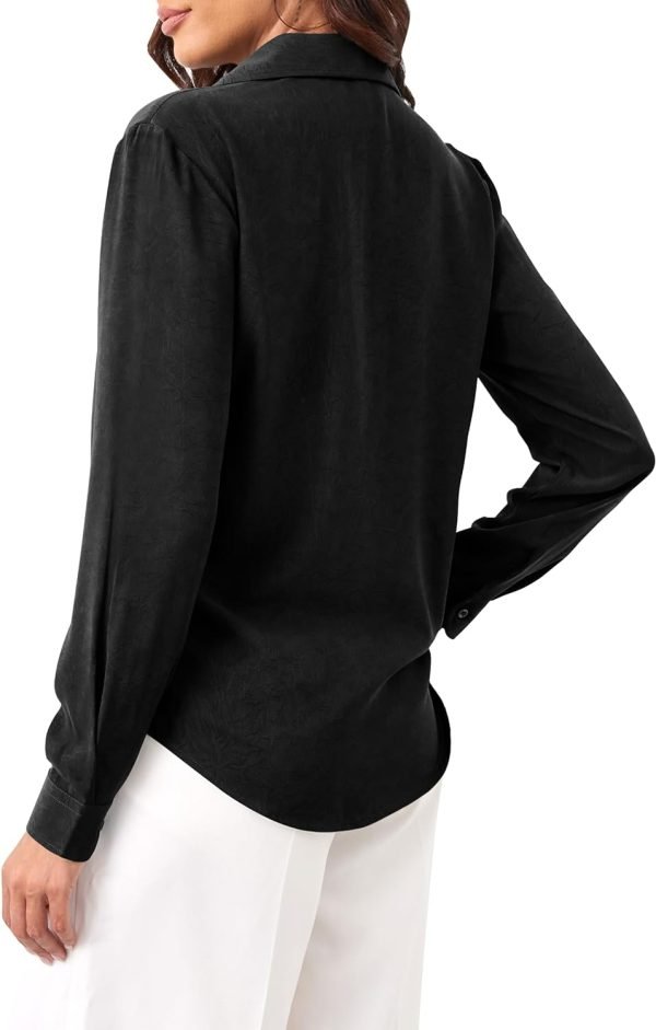 71MYrOvK55L._AC_SL1500 Womens Chiffon Blouses Button-Down Shirts Soft Tops Collared Casual Work Shirt XS-XXL