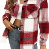 71N8lOvvBJL._AC_SL1200 Trendy Queen Womens Flannel Shacket Jacket Casual Plaid Button Down Long Sleeve Shirt Fall Clothes Outfits