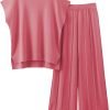 71NIgeEsKxL._AC_SL1500 2 Piece Outfits for Women Sweater Sets Knit Vest Tops Elastic Waisted Pants
