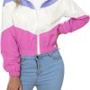 71O5gZYZ-pL._AC_SL1500 Women’s Lightweight Windbreaker Sport Jacket Zip Up Color Block Coat Casual Long Sleeve Jogging Outerwear