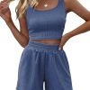 71OWmQwWD_L._AC_SL1500 Trendy Queen Two Piece Summer Outfits Women Shorts Sets 2 Piece Sleeveless Matching Lounge Crop Top and High Waisted Shorts