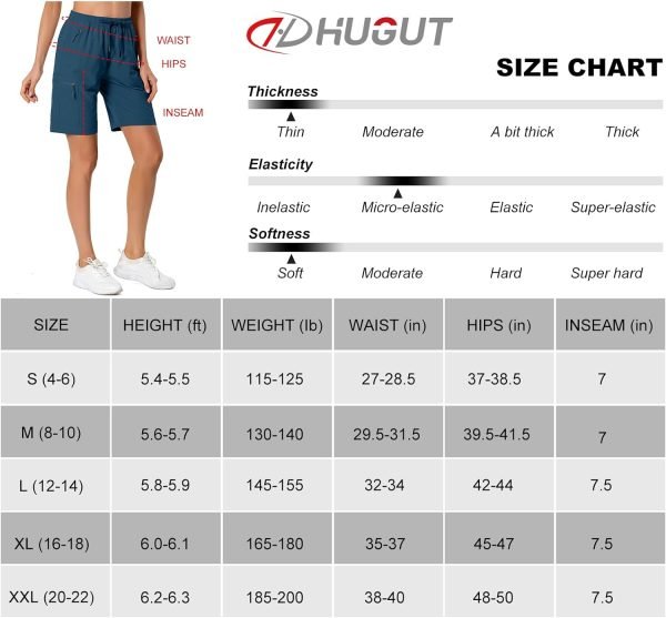 71QBDXCqSdL._AC_SL1500 Women's Lightweight Hiking Cargo Shorts Quick Dry Athletic Shorts for Camping Travel Golf with Zipper Pockets Water Resistant