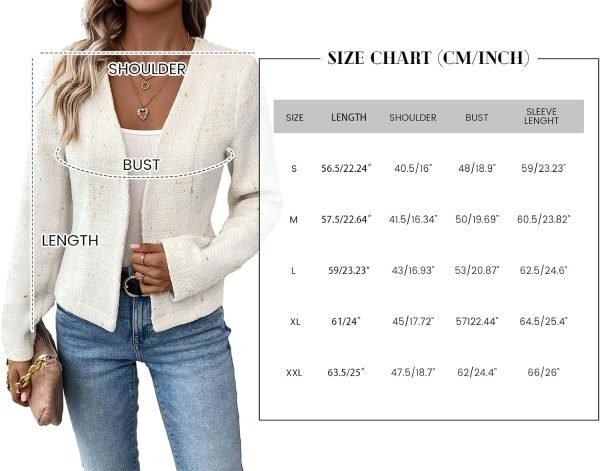 71QWHcmsnxL._AC_SL1500 2024 Summer Cropped Collarless Blazer Lightweight Fully Lined Open Front Elegant Petite Work Office Jackets