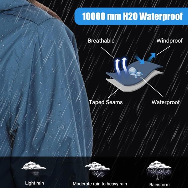 71QYB0AX90L._AC_SL1500 Packable Rain Jacket Women Lightweight Waterproof Raincoat for Women with Hood Windbreaker for Outdoor Travel Hiking