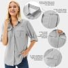 71UZaDgRKlL._AC_SL1500 Women's UPF 50+ Long Sleeve UV Sun Protection Safari Shirt, Quick Dry SPF Hiking Fishing Breathable Shirts
