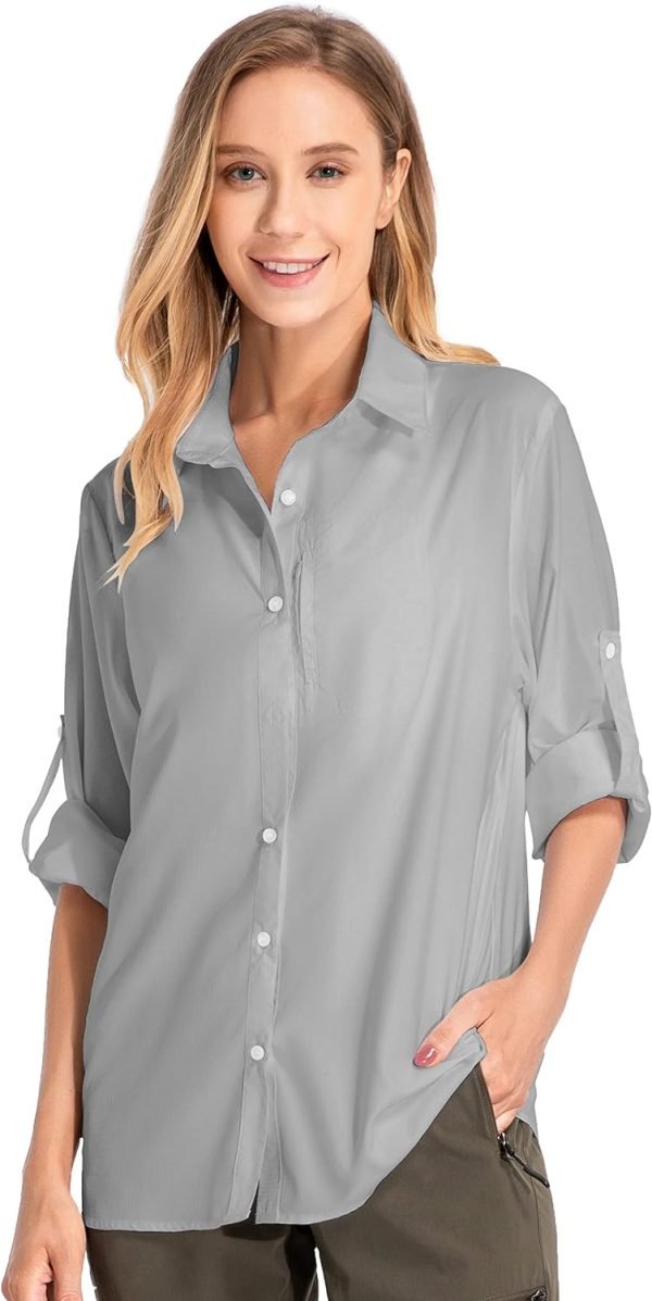 71VgV9e_9YL._AC_SL1500 Women's UPF 50 Long Sleeve Sun Protection Shirts Quick Dry Outdoor Fishing Hiking Travel Shirt