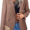 71WDSSLJ2YL._AC_SL1200 Womens Casual Blazer 2024 Spring Open Front Business Work Tweed Plaid Jacket Suit Pocket (S-XXL)