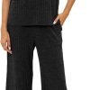 71Y33W9w4SL._AC_SL1500 Pajama Sets for Women 2 Piece Ribbed Knit Summer Cute Pj Set Comfy Matching Lounge Sets Loungewear Sleepwear