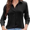 71cHyML404L._AC_SL1500 Womens Chiffon Blouses Button-Down Shirts Soft Tops Collared Casual Work Shirt XS-XXL